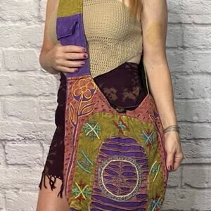 Multicolor Embroidered Shoulder Bag